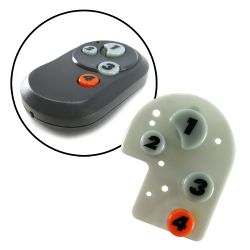 Autoloc Remote Key Fob Replacement Pad w/ 4 Numbered Buttons Soft Rubber Insert - Part Number: AUTTRBTN2