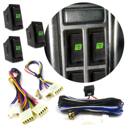 Green LED Light Power Window Rocker Switch Harness Plug Wiring Kit Set Car Truck - Part Number: AUT33RSO