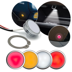 Universal LED Single Puck Light 4 Color - Red Yellow White Bright-Red - Part Number: 10015256