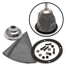 Vertical Shift or Emergency Brake Grey Boot, Black Ring and Cap - Part Number: ASCSB101GYTRBK