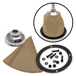 Vertical Shift or Emergency Brake Grey Boot, Black Ring and Cap - Part Number: ASCSB101TNTRBK