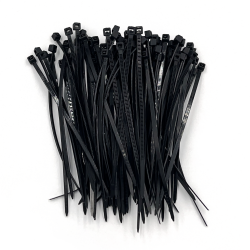 4” Black Heavy Duty Cable Zip Ties - 100 Pack Self Locking Wire Tie Wraps - Part Number: KICCT4BK100