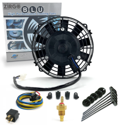 Zirgo Super Cool Pac 8" Performance Straight Blade Fan w/ Temp Sensor, Relay Kit - Part Number: ZIRZFK18N1