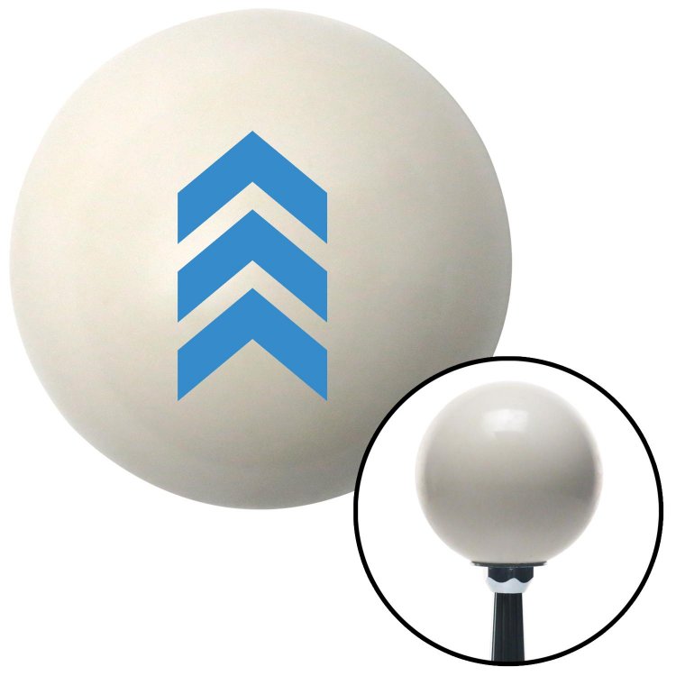 American Shifter 30178 Ivory Shift Knob with 16mm x 1.5 Insert Blue Military Arrows Up
