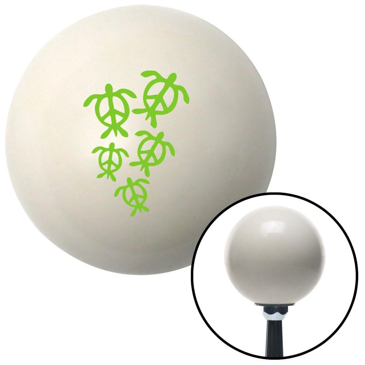 American Shifter 35273 Ivory Shift Knob with 16mm x 1.5 Insert Green Peace Turtles 