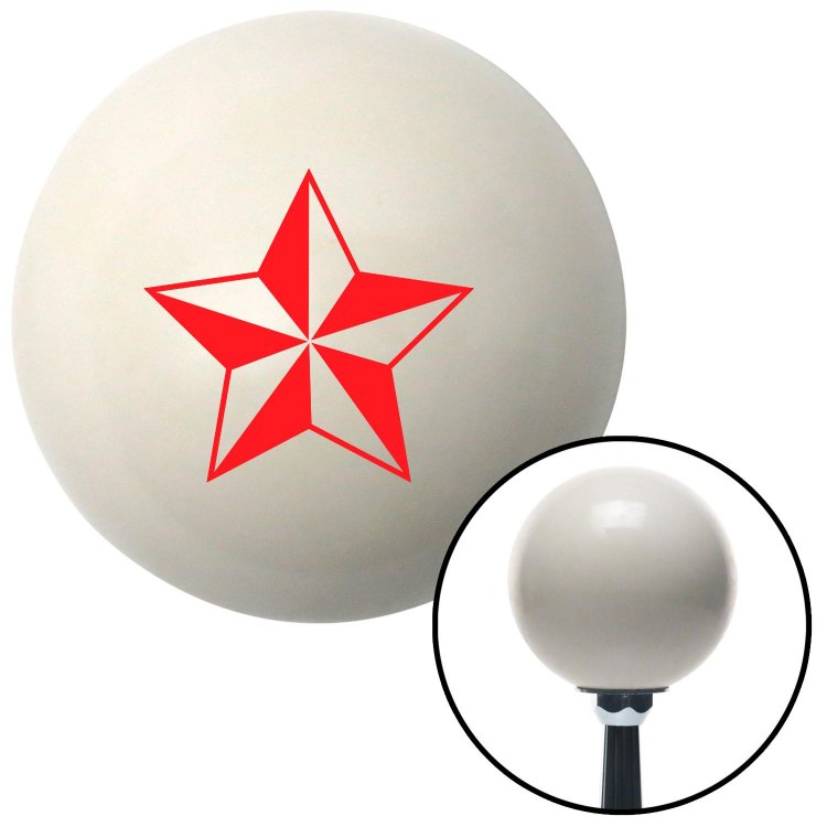 Red Tattoo Star Wide American Shifter 40981 Ivory Shift Knob with 16mm x 1.5 Insert 