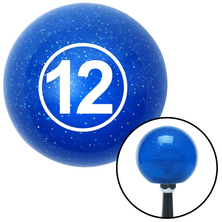 White Ball 12 American Shifter 22433 Blue Metal Flake Shift Knob with 16mm x 1.5 Insert