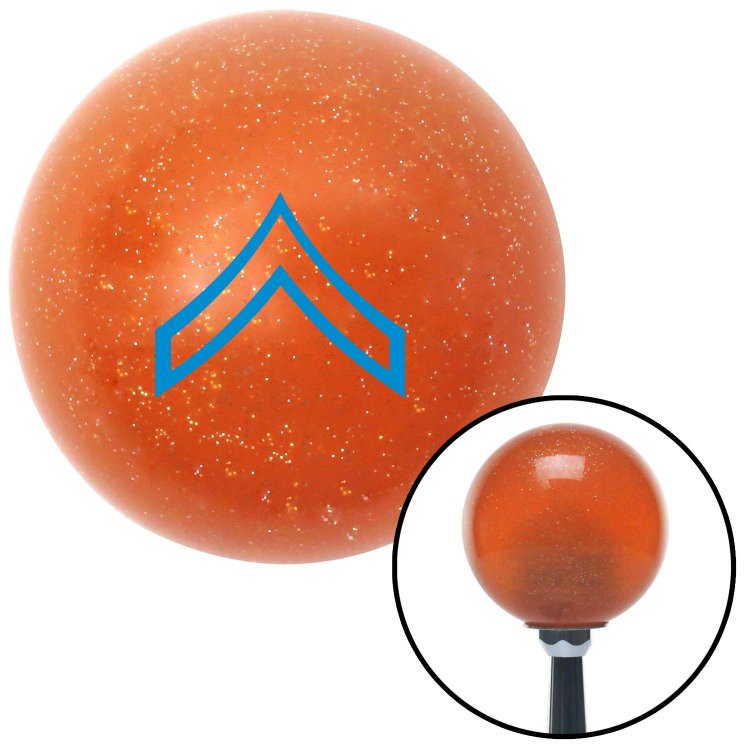 American Shifter 44558 Orange Metal Flake Shift Knob with 16mm x 1.5 Insert Blue 01 Private First Class