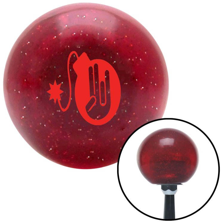 Red JDM Hand Bomb American Shifter 60046 Red Metal Flake Shift Knob with 16mm x 1.5 Insert 