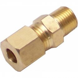 1/8" NPT to 6mm Straight Compression Air Fitting - Part Number: HEXAFS18NXM6C