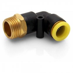 90 Degree Elbow 1/2 NPT to 1/2 Push Tube Air Fitting - Part Number: HEXAF8