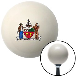 Assiduity Coat of Arms Ivory Shift Knob w/ M16x1.5 Insert Shifter Auto Manual - Part Number: ASCSNX56798