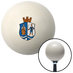 Crown Coat of Arms Ivory Shift Knob w/ M16x1.5 Insert Shifter Auto Manual Custom - Part Number: ASCSNX56807