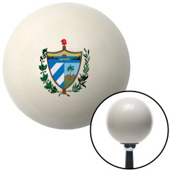 Cuba Coat of Arms Ivory Shift Knob w/ M16x1.5 Insert Shifter Auto Manual Brody - Part Number: ASCSNX56808