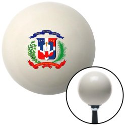 Dominican Coat of Arms Ivory Shift Knob w/ M16x1.5 Insert Shifter Auto Manual - Part Number: ASCSNX56809