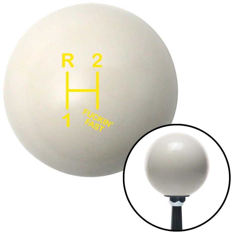 Yellow Shift Pattern Fcking Fast Style 11n American Shifter 76984 Ivory Shift Knob with M16 x 1.5 Insert 