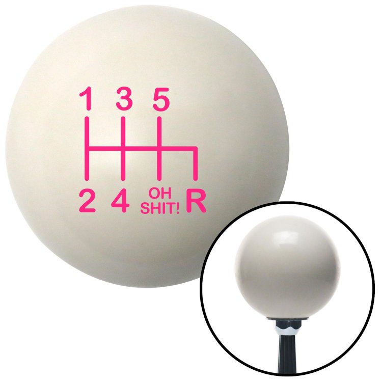 American Shifter 77081 Ivory Shift Knob with M16 x 1.5 Insert Pink Shift Pattern OS41n 