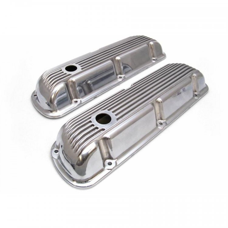 SBF Ford 289 302 351W  Finned Aluminum Valve Covers With Holes Fits Mustang