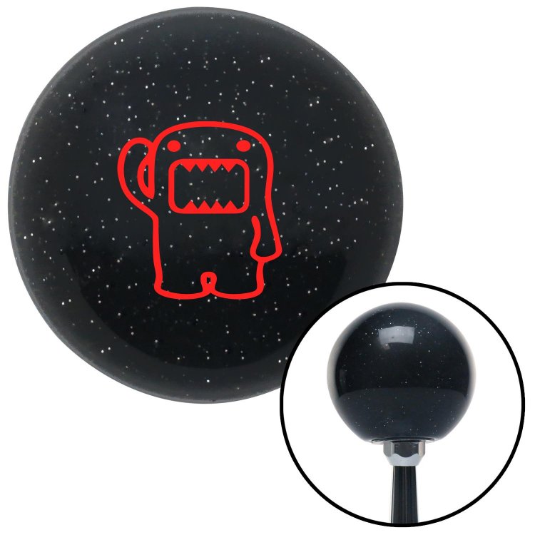 American Shifter 77462 Black Metal Flake Shift Knob with M16 x 1.5 Insert Red Domo Classic