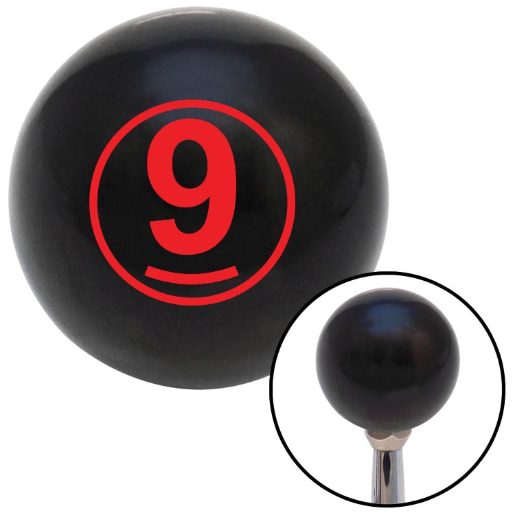 American Shifter 103927 Black Shift Knob with M16 x 1.5 Insert Red Ball #9 
