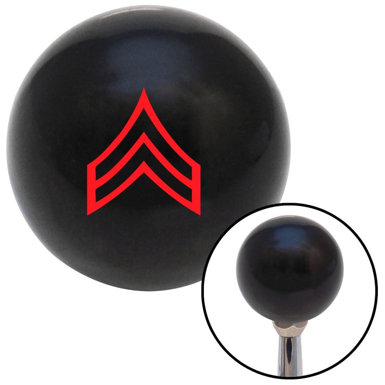 American Shifter 106559 Black Shift Knob with M16 x 1.5 Insert Red Corporal 