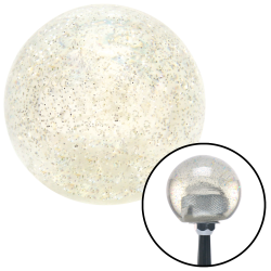 Clear Old Skool Series Custom Shift Knob Translucent with Metal Flake - Part Number: ASCSN08004