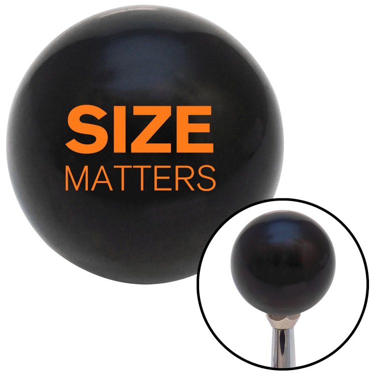 American Shifter 110552 Black Shift Knob with M16 x 1.5 Insert Orange Size Matters 