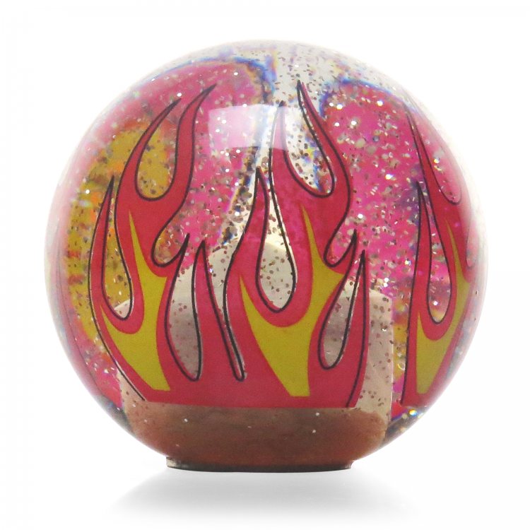 American Shifter 234602 Clear Flame Metal Flake Shift Knob with M16 x 1.5 Insert Orange Shift Pattern 34n 