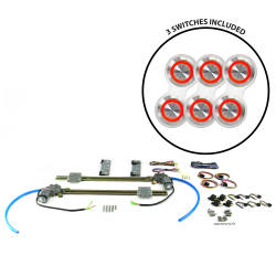 Flat Glass Power Window Kits With Silver Retro Billet Switches - Part Number: 10145091