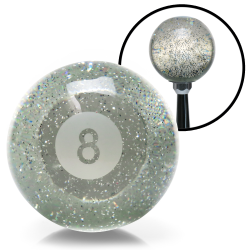 Clear 8 Ball Custom Shift Knob Translucent with Metal Flake - Part Number: ASCSN03019