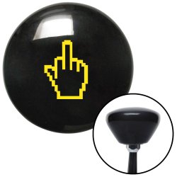 Black Middle Finger Solid Red Stripe with M16 x 1.5 Insert American Shifter 274172 Shift Knob 