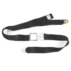 1PC Grey 2 Point Harness Safety Belt Airplane Adjustable Seat Belt Lap Strap