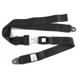 2pt Lap Black Safety Seat Belt Standard Push Button Buckle Interior - Each - Part Number: STBSB2LSBK