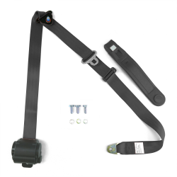 3pt Retractable Charcoal Safety Seat Belt Standard Push Button Buckle - Each - Part Number: STBSB3RSCH