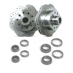 Helix WaveStop Drilled & Slotted 11" 5 Bolt Mustang II Rotors Unilug w/ Bearings - Part Number: HEXBR15L