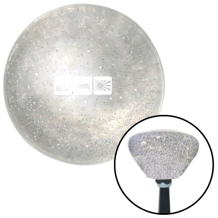 White Brigadier General American Shifter 233170 Clear Flame Metal Flake Shift Knob with M16 x 1.5 Insert 