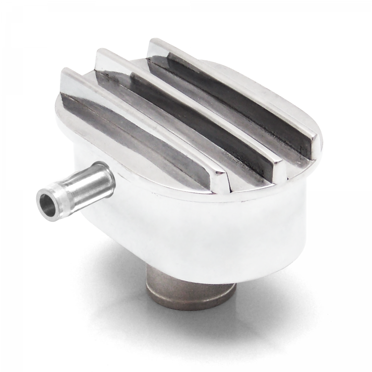 Valve Covers Black Aluminum Finned Oval Air PCV Breather Combo Valve