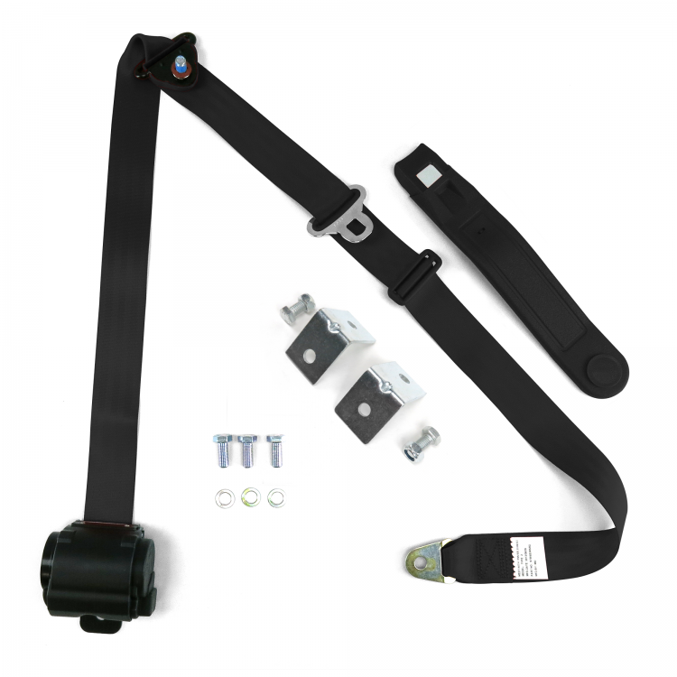 Details about   3pt White Retractable Seat Belt With Mounting Brackets Standard Buckle