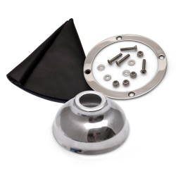 Vertical Shift or Emergency Brake Black Boot, Silver Ring and Cap - Part Number: ASCSB101BKTR