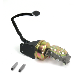 1932 Ford 7” Single Power Brake Pedal Kit VT Drum/Drum Small Chrome Oval Pad - Part Number: HEXPKA77D69
