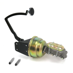 1932 Ford 8” Dual Power Brake Pedal Kit RT Drum/Drum 3" Chrome Pad - Part Number: HEXPKA77D7D