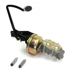 1935-40 Ford OEM 8” Single Power Brake Pedal Kit VT Drum/Drum Small Chrome Oval - Part Number: HEXPKA77E66