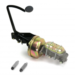 1935-1940 Ford OEM 8” Single Power Brake Pedal Kit VT Drum/Drum Small Black Oval - Part Number: HEXPKA77E69