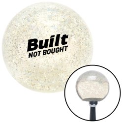 Black Built Not Bought Simple Clear Metal Flake Shift Knob w/ M16x1.5 Insert - Part Number: ASCSNX1632468