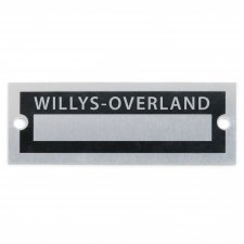 Blank Data Vin Plate - Willys-Overland - Part Number: VPAVIN103
