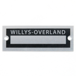 Blank Data Vin Plate - Willys-Overland - Part Number: VPAVIN103