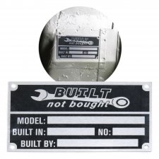 Built Not Bought VIN Name ID Plate - Part Number: VPAVIN01