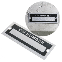 VIN Number Plate - Part Number: VPAVIN07