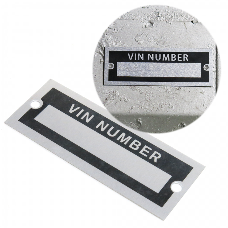 STAMPED TRAILER VIN SERIAL ID TAG NUMBER PLATE DATA CAR TRUCK HOT ROD U.S.A.