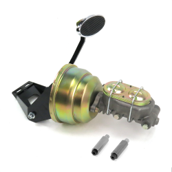 1955-59 Chevy Truck 8” Power Brake Pedal Kit XT Disc/Drum Large Chrome Oval Pad - Part Number: HEXPKA78FDE